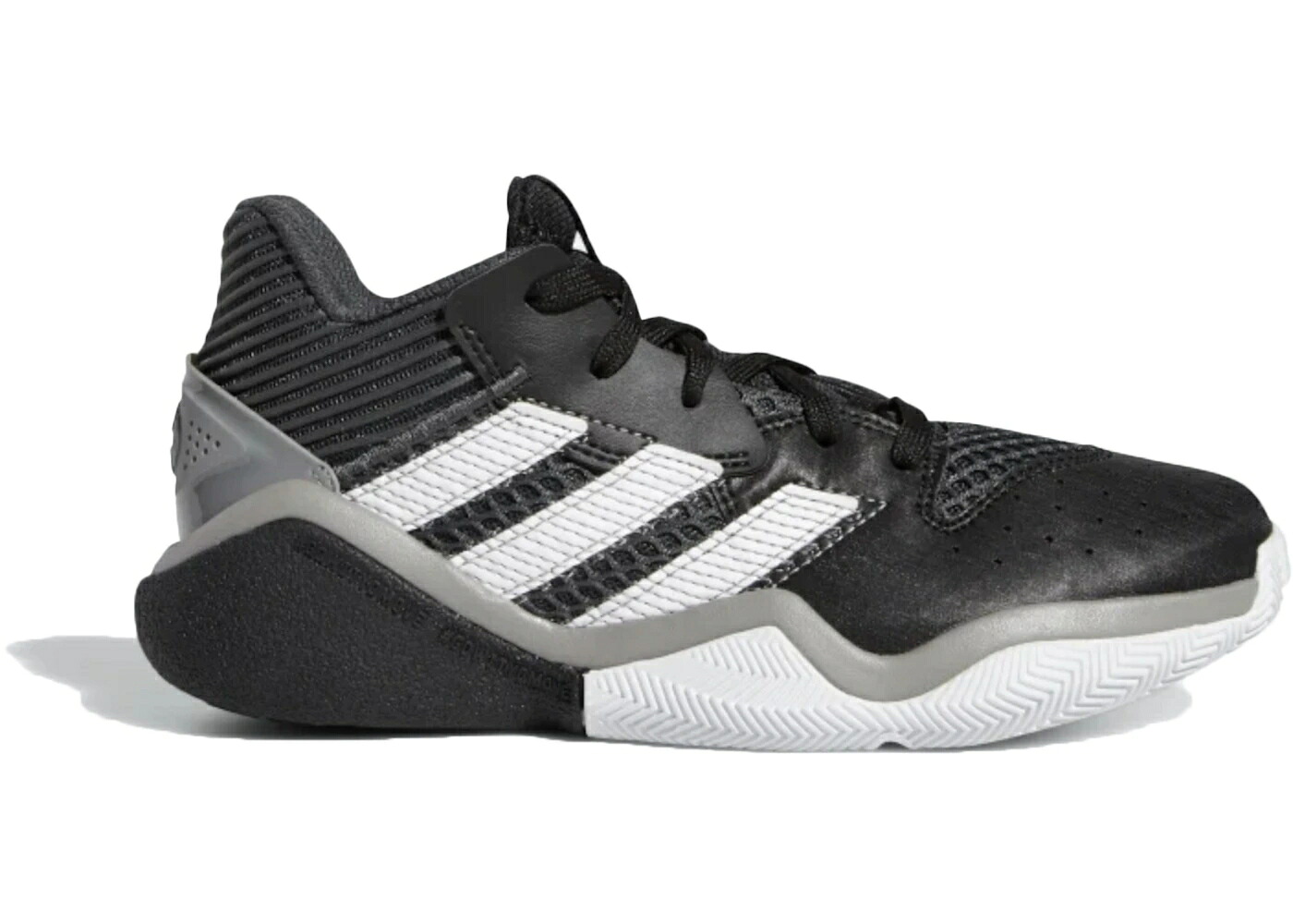 アディダス ハーデン ステップバック コア 黒色 ブラック 灰色 グレー 白色 ホワイト ジュニア キッズ ADIDAS HARDEN STEPBACK CORE BLACK GREY SIX (GS) / CORE BLACK GREY SIX CLOUD WHITE ベビー マタニティ｜スニケス