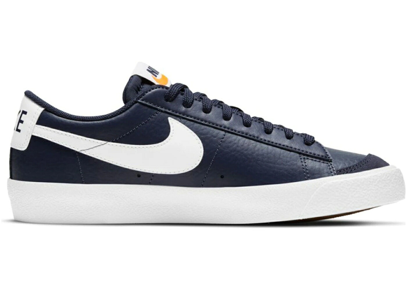 ナイキ ブレイザー 紺色 ネイビー 白色 ホワイト チーム 橙 オレンジ ジュニア キッズ NIKE BLAZER LOW 77 MIDNIGHT NAVY WHITE (GS) / MIDNIGHT NAVY WHITE TEAM ORANGE ベビー マタニティ スニーカー|スニケス