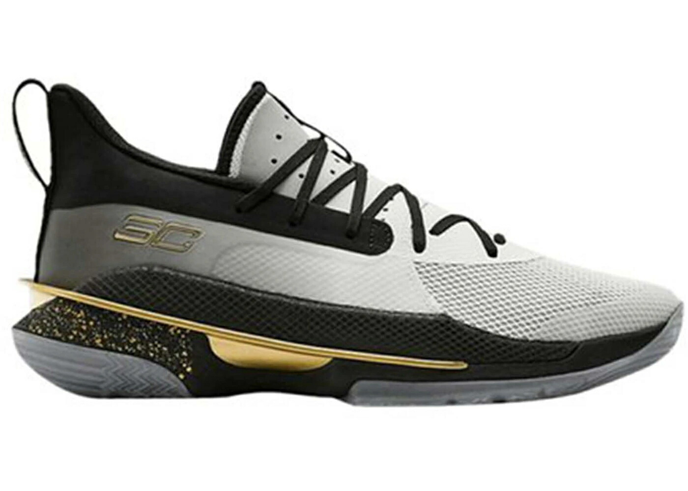 カリー ゲーム 白色 ホワイト 黒色 ブラック 灰色 グレー ゴールド アンダーアーマー スニーカー メンズ UNDER ARMOUR UNDER ARMOUR CURRY 7 FOR THE GAME / WHITE BLACK GREY GOLD