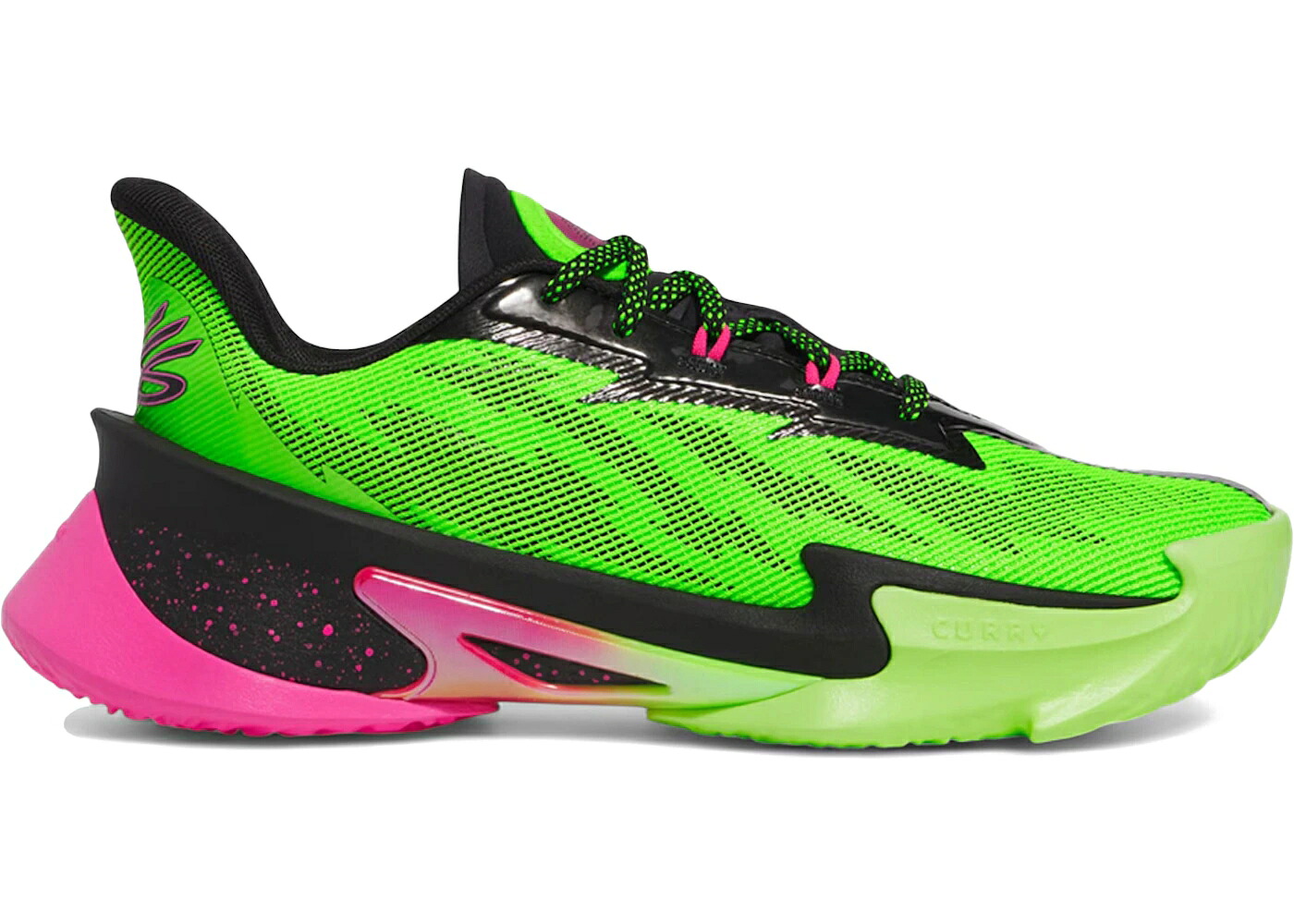 カリー 続きもの 緑 緑であること 黒いこと 黒いこと サクラ色 アンダーアーマー スニーカー メンズ UNDER ARMOUR UNDER ARMOUR CURRY SERIES 7 AURORA / GREEN BLACK PINK