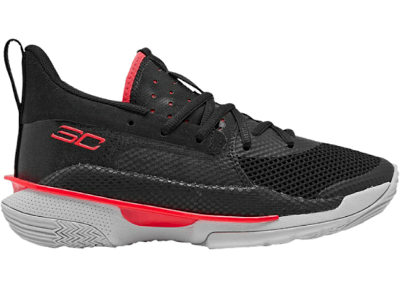 カリー 赤 レッド 黒色 ブラック 灰色 グレー グレイ アンダーアーマー ジュニア キッズ UNDER ARMOUR UNDER ARMOUR CURRY 7 BETA RED (GS) / BLACK PITCH GRAY BETA RED ベビー マタニティ スニーカー|スニケス