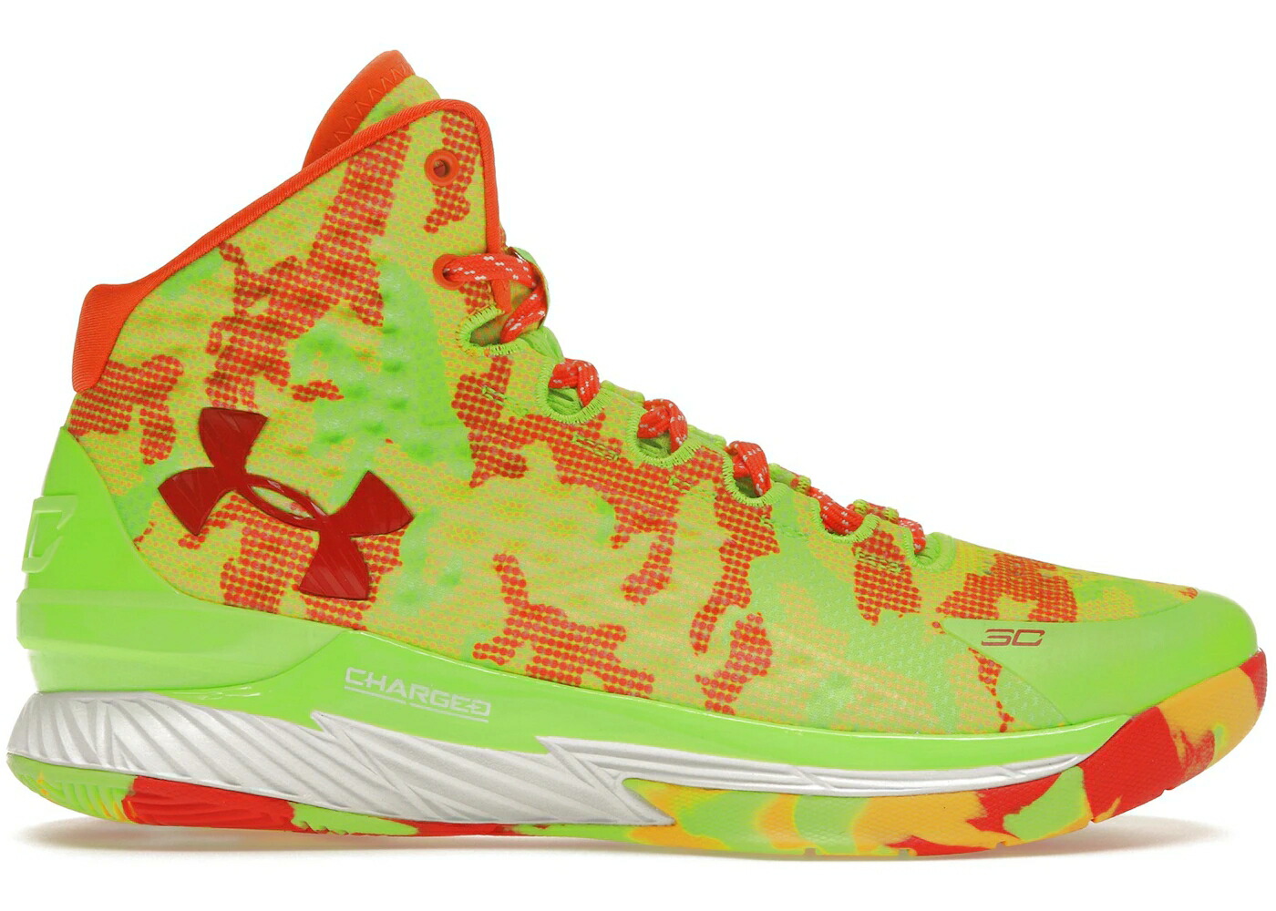 カリー 緑 グリーン チーム 橙 オレンジ アンダーアーマー スニーカー メンズ UNDER ARMOUR UNDER ARMOUR CURRY 1 CANDY REIGN (2022) / HYPER GREEN TEAM ORANGE