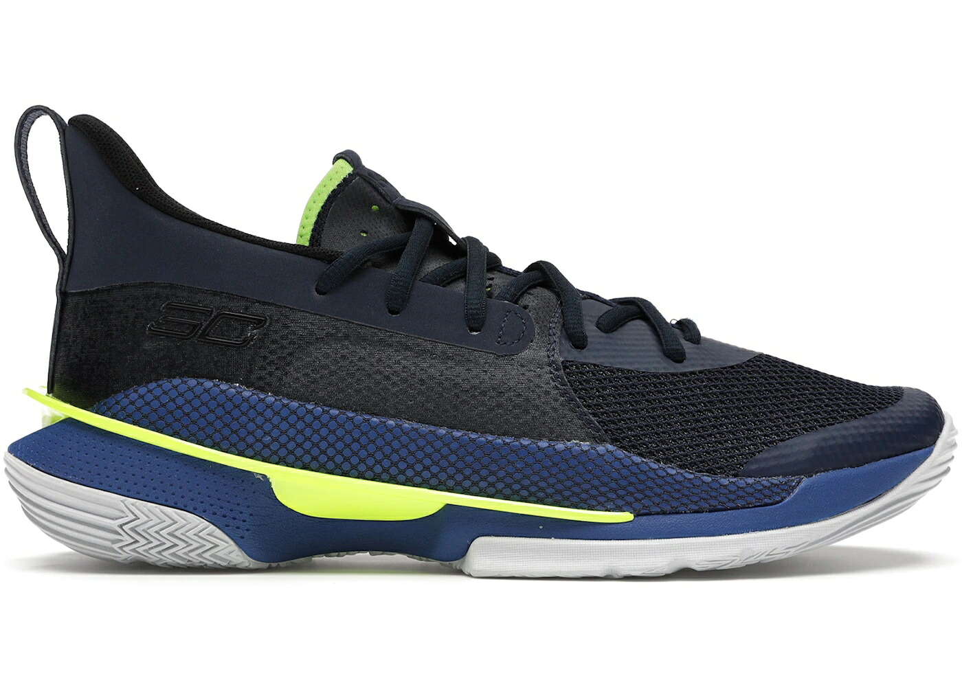 カリー 翰林院 黄味がかった 黄色 アンダーアーマー スニーカー メンズ UNDER ARMOUR UNDER ARMOUR CURRY 7 DUB NATION / ROYAL ACADEMY HI VIS YELLOW