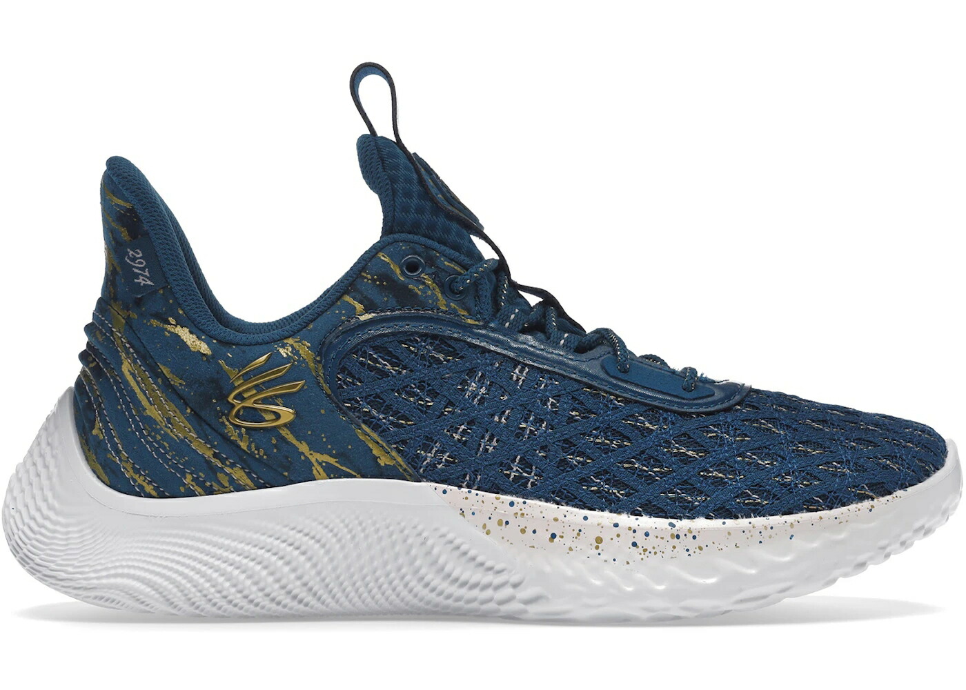 カリー フローレス 青色 ブルー ゴールド 白色 ホワイト アンダーアーマー スニーカー メンズ UNDER ARMOUR UNDER ARMOUR CURRY FLOW 9 2974 / BLUE GOLD WHITE
