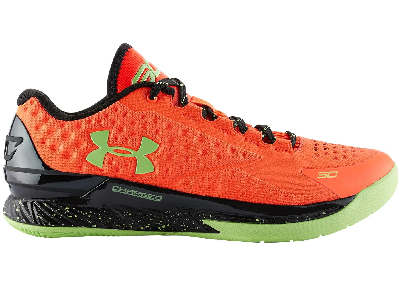 カリー 雄捻子 橙 オレンジ色 黒いこと 黒いこと 緑 緑であること アンダーアーマー スニーカー メンズ UNDER ARMOUR UA CURRY 1 LOW UAA FINALS / BOLT ORANGE BLACK AVEX GREEN