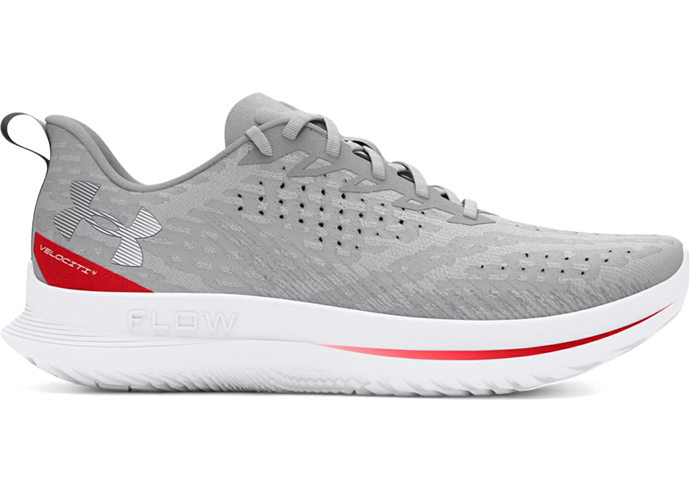 フローレス 灰色 グレー 赤 レッド 白色 ホワイト アンダーアーマー スニーカー メンズ UNDER ARMOUR UNDER ARMOUR FLOW VELOCITI 4 HALO GREY RACER RED / HALO GREY RACER RED WHITE｜スニケス