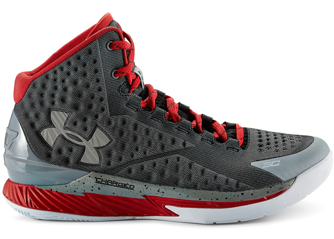カリー しろがね色 しろがね色 赤 赤いこと アンダーアーマー スニーカー メンズ UNDER ARMOUR UA CURRY 1 UNDERDOG / SILVER RED