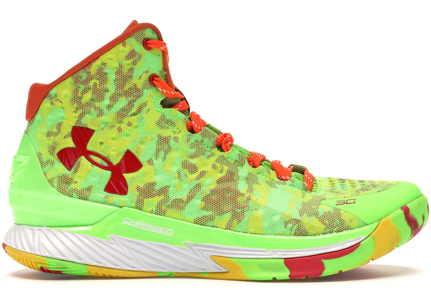 カリー 緑 緑であること 野球クラブ 橙 オレンジ色 アンダーアーマー スニーカー メンズ UNDER ARMOUR UA CURRY 1 CANDY REIGN / HYPER GREEN TEAM ORANGE