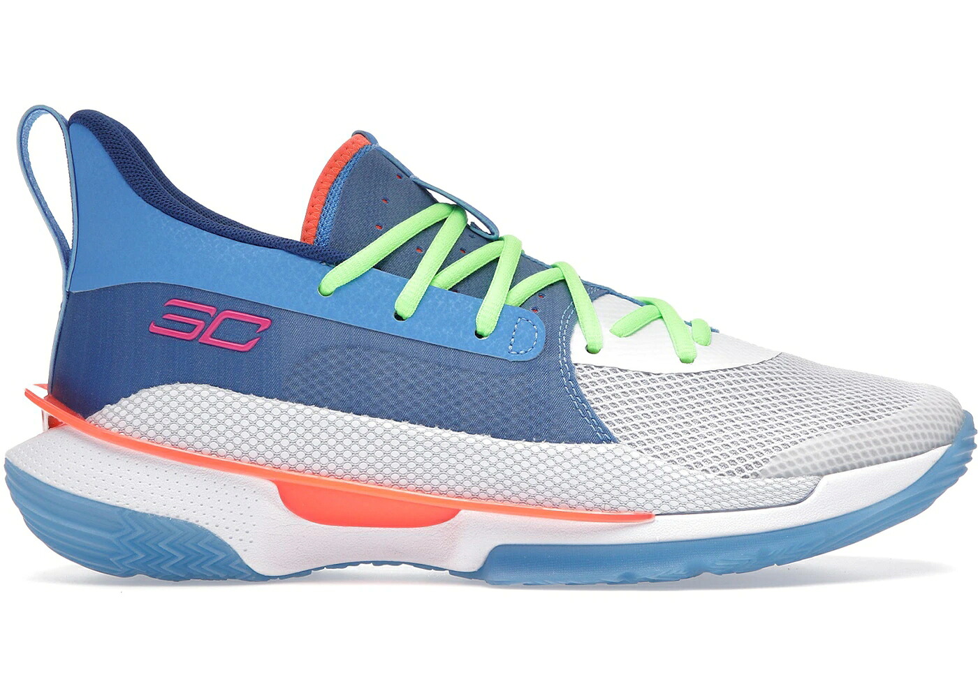 カリー クリスマス 白いこと 白いこと 青味 青み アンダーアーマー スニーカー メンズ UNDER ARMOUR UNDER ARMOUR CURRY 7 SUPER SOAKER CHRISTMAS (2019) / WATER WHITE AMERICAN BLUE