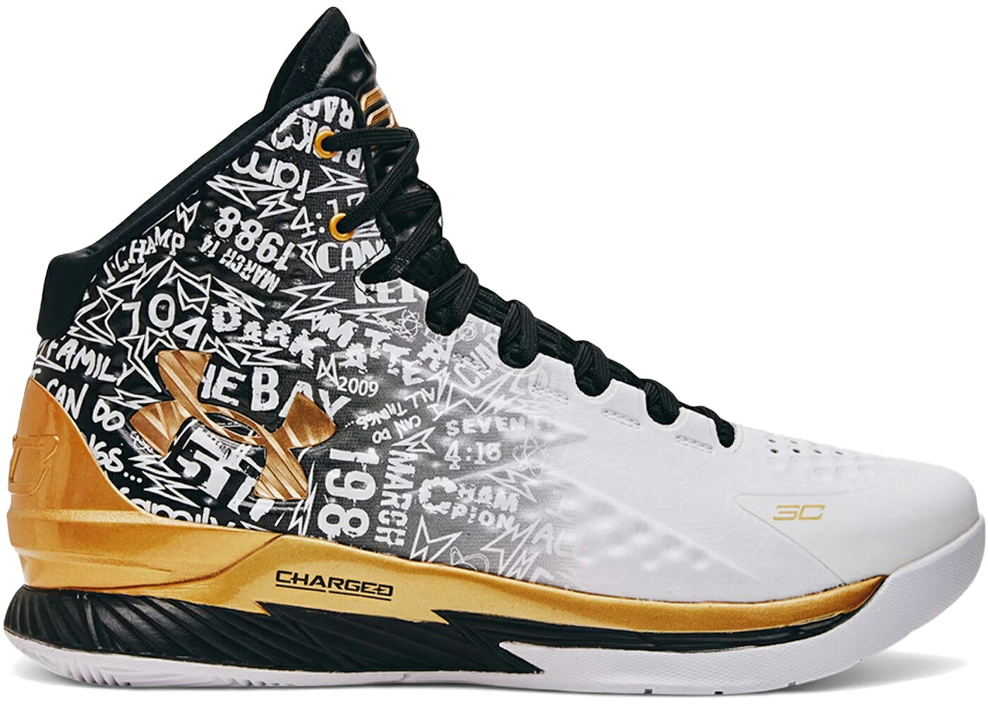 カリー 黒色 ブラック 白色 ホワイト アンダーアーマー スニーカー メンズ UNDER ARMOUR UNDER ARMOUR CURRY 1 UNANIMOUS / BLACK WHITE