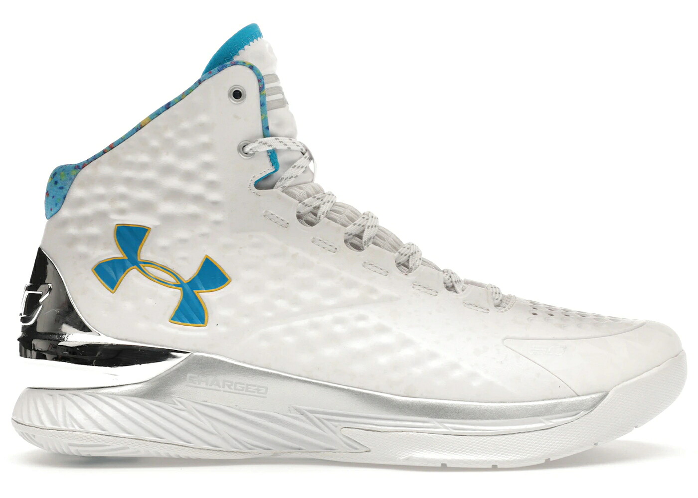 カリー 白色 ホワイト 銀色 シルバー アンダーアーマー スニーカー メンズ UNDER ARMOUR UNDER ARMOUR CURRY 1 SPLASH PARTY (2022) / WHITE METALLIC SILVER|スニケス