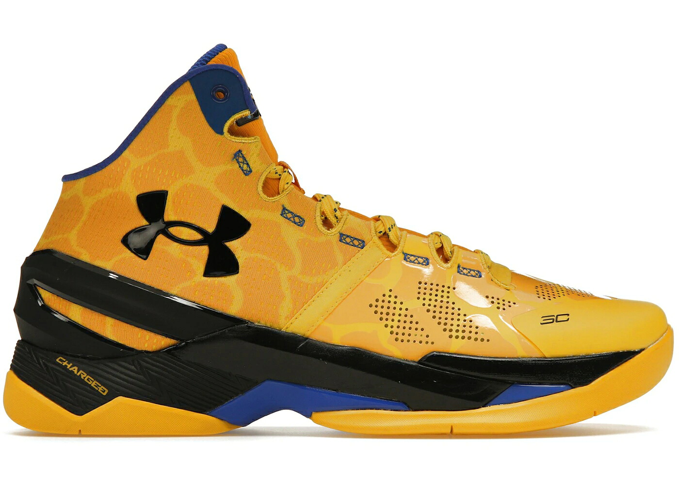 カリー ゴールド 黄味がかった 黄色 青み 青色 アンダーアーマー スニーカー メンズ UNDER ARMOUR UNDER ARMOUR CURRY 2 RETRO DOUBLE BANG / GOLD YELLOW BLUE