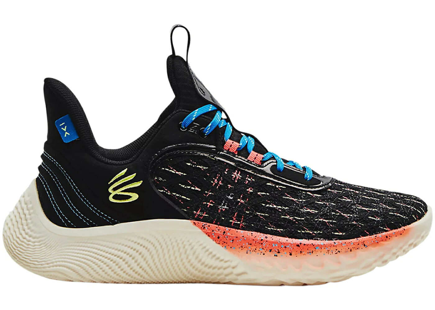 カリー 流れ受け答え 黒いこと 黒いこと アンダーアーマー スニーカー ユニ一発やる UNDER ARMOUR UNDER ARMOUR CURRY FLOW 9 LIGHT SHOW / BLACK ELECTRIC TANGERINE メンズ