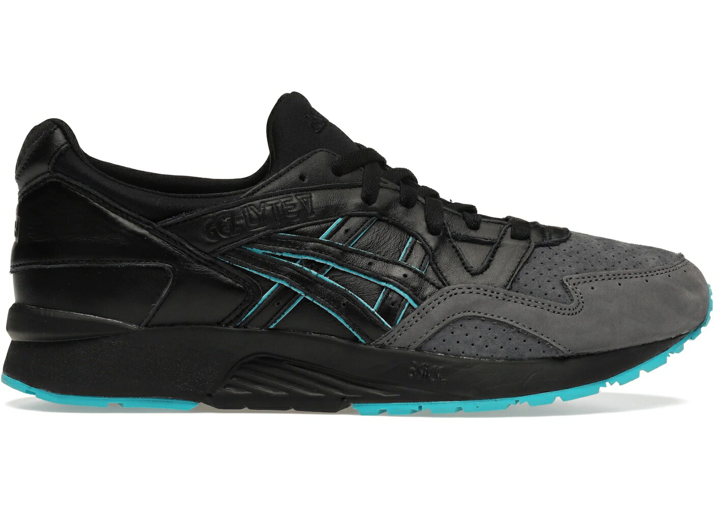 アシックス ゲルライト 黒色 ブラック 灰色 グレー スニーカー メンズ ASICS GEL-LYTE V KITH LEATHERBACK / BLACK GREY TEAL