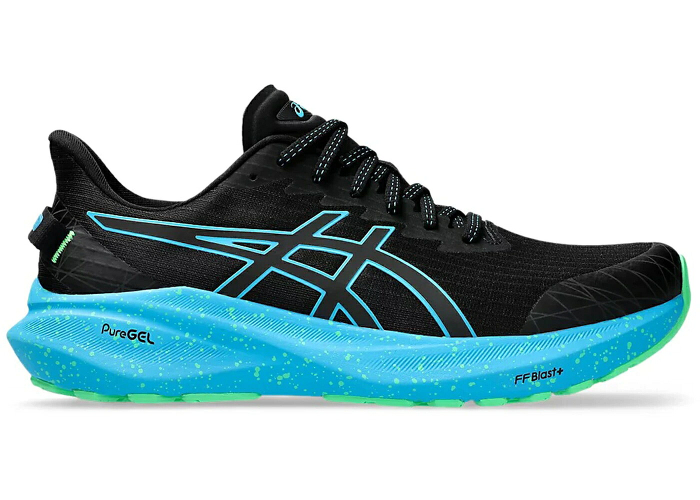 アシックス サーティーン 黒色 ブラック アクア ライト スニーカー メンズ ASICS GT-2000 13 LITE-SHOW BLACK DIGITAL AQUA / LITE SHOW DIGITAL AQUA｜スニケス
