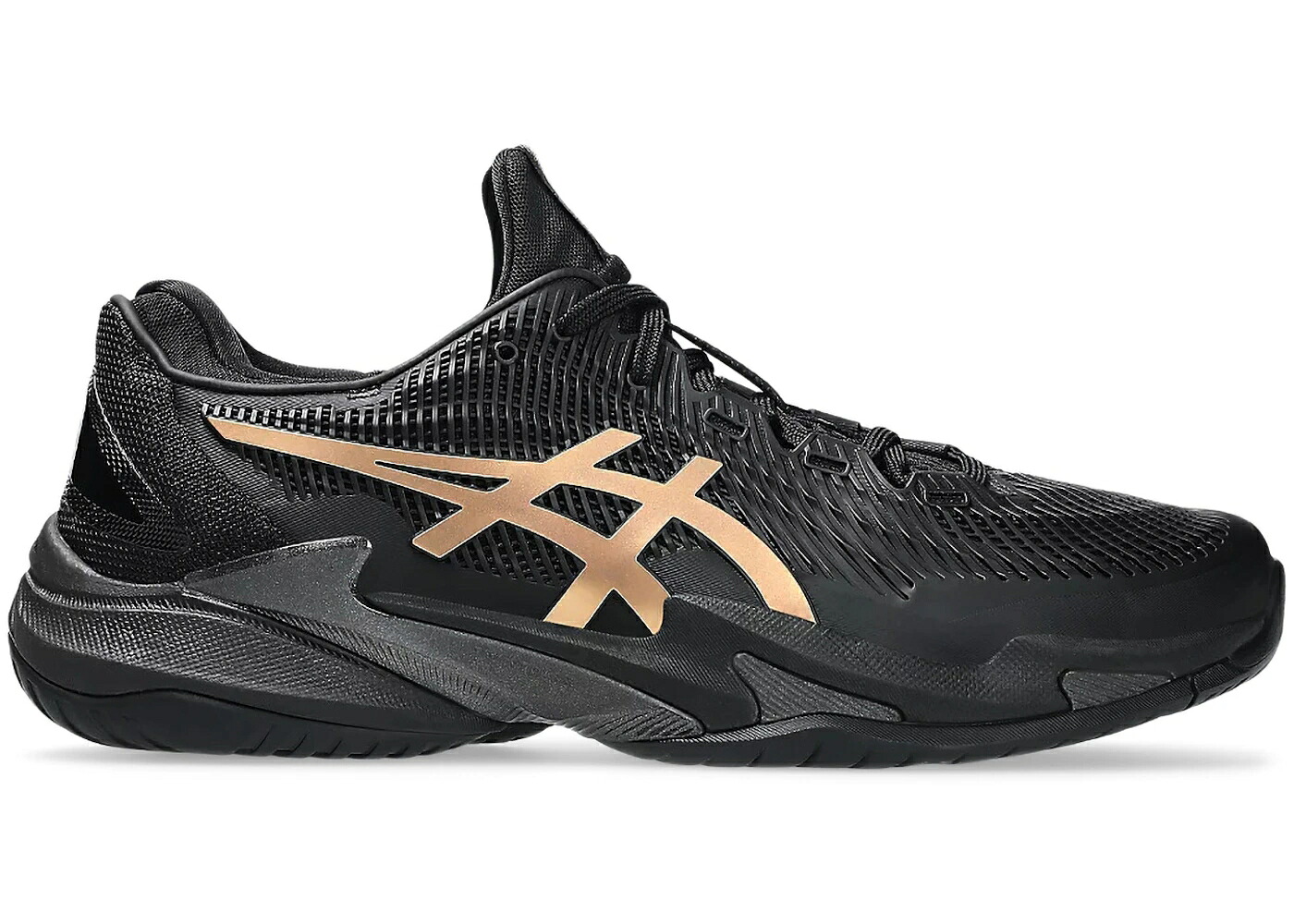 アシックス コート ナイト エナジー 黒色 ブラック ゴールド スニーカー メンズ ASICS COURT FF 3 NOVAK NIGHT ENERGY / BLACK PRISM GOLD