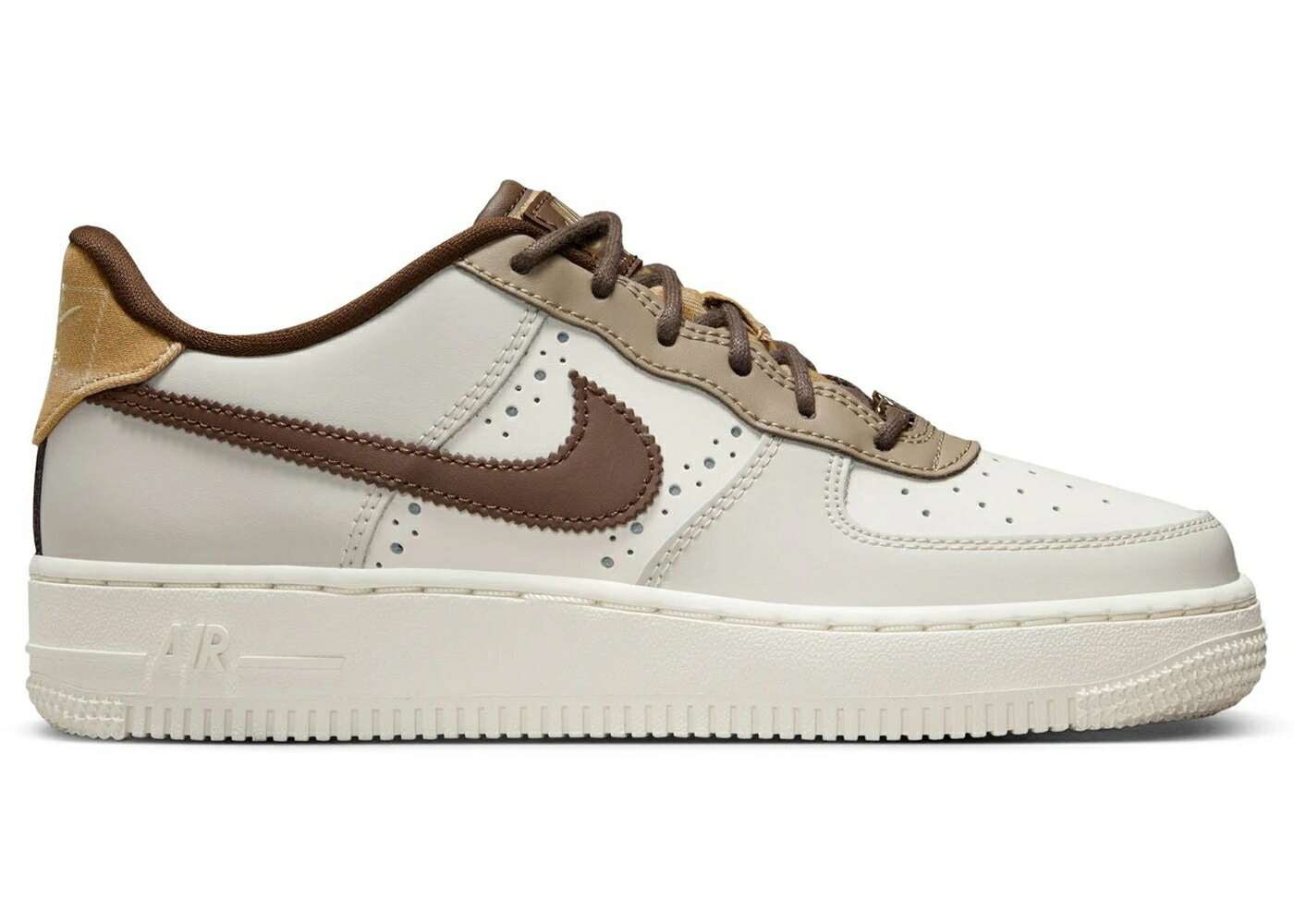 ナイキ カーキ 空軍 御坊っちゃん キッズ NIKE AIR FORCE 1 LOW LV8 BROGUE SAIL (GS) / SAIL SAIL KHAKI CACAO WOW もの言う花 マタニティ スニーカー