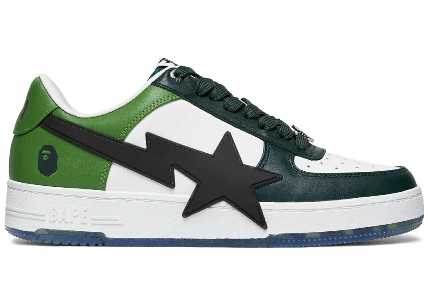 ベイプ 白色 ホワイト 緑 グリーン スニーカー メンズ BAPE A BATHING APE STA OS WHITE GREEN /