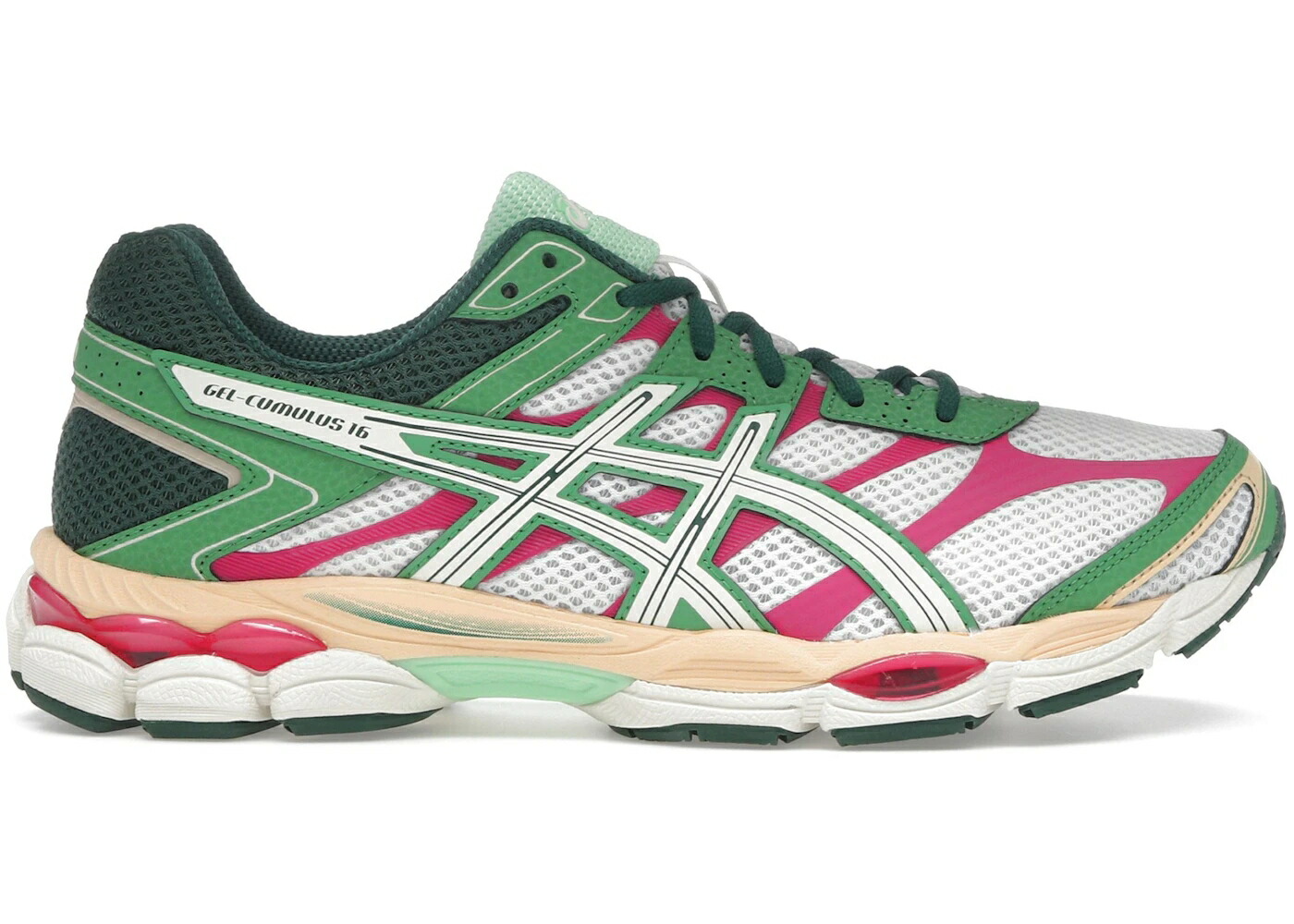 アシックス 緑 グリーン クリーム アイボリー スニーカー メンズ ASICS GEL-CUMULUS 16 GREEN CREAM IVORY / CREAM IVORY