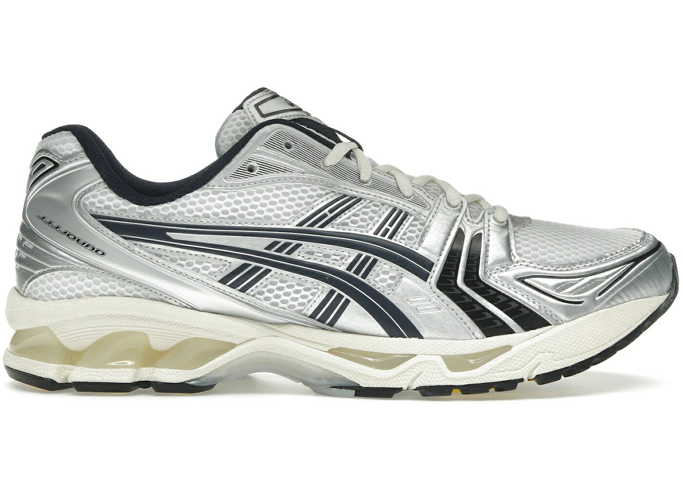 アシックス 白色 ホワイト 紺色 ネイビー スニーカー メンズ ASICS GEL-KAYANO 14 JJJJOUND WHITE NAVY / WHITE NAVY｜スニケス