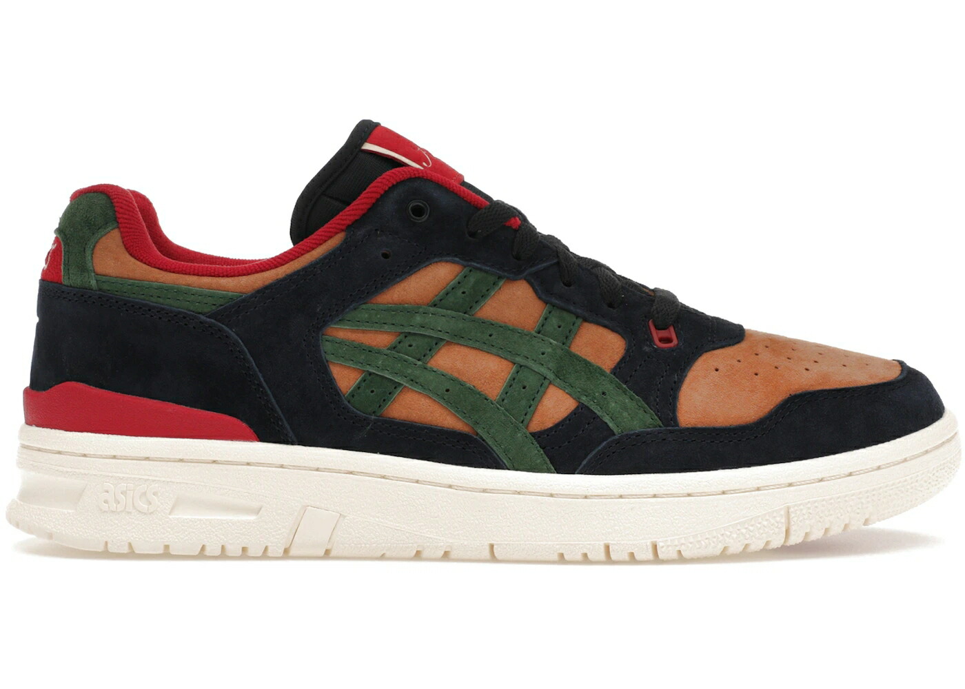 アシックス 紺色 ネイビー 緑 グリーン 茶色 ブラウン 赤 レッド スニーカー メンズ ASICS EX89 KITH KITHMAS OUTDOOR / NAVY GREEN LIGHT BROWN RED|スニケス