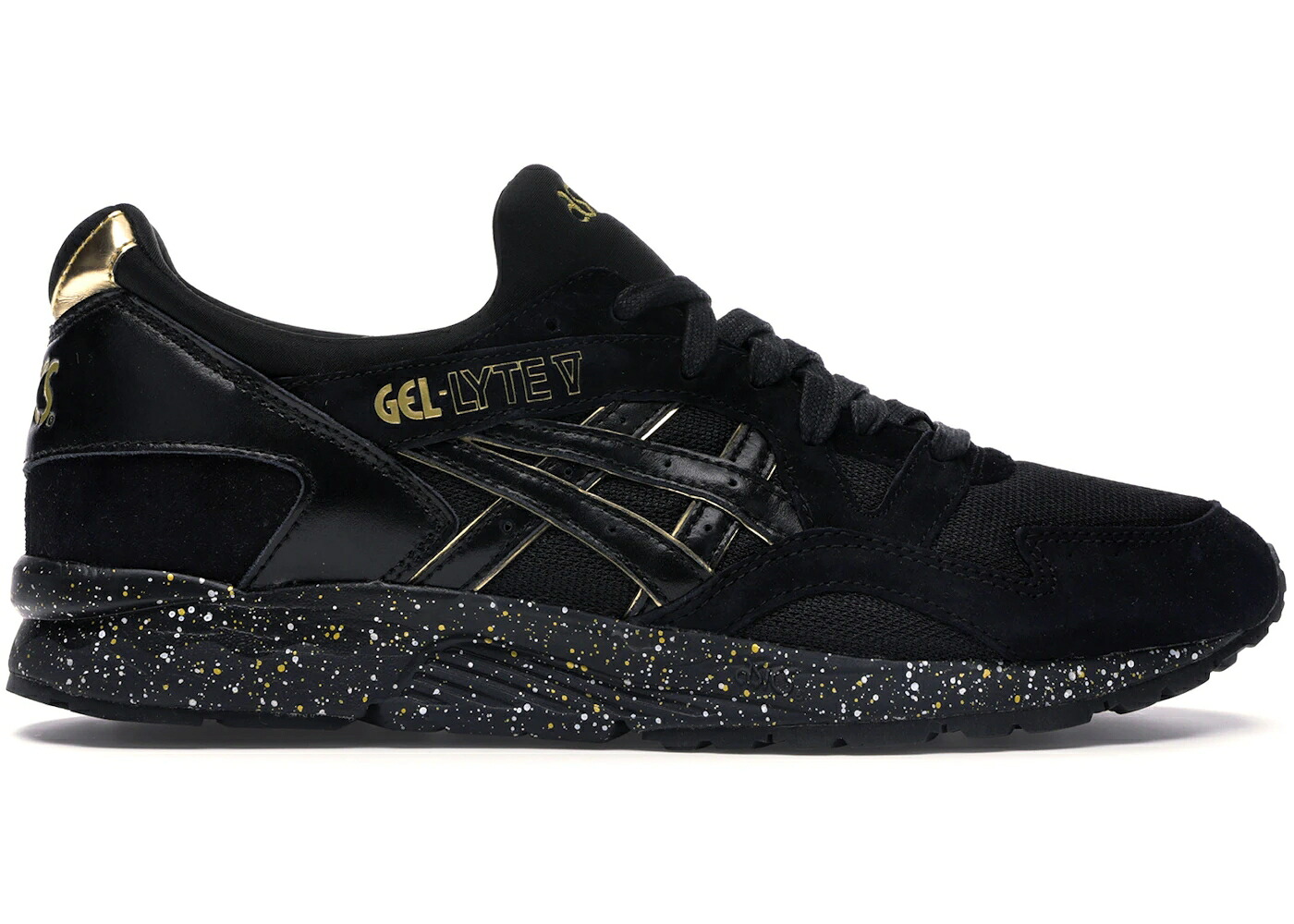 アシックス 先だつもの点火装置 黒いこと 黒いこと ゴールド スニーカー メンズ ASICS GEL-LYTE V ATMOS BLACK AND GOLD / BLACK GOLD