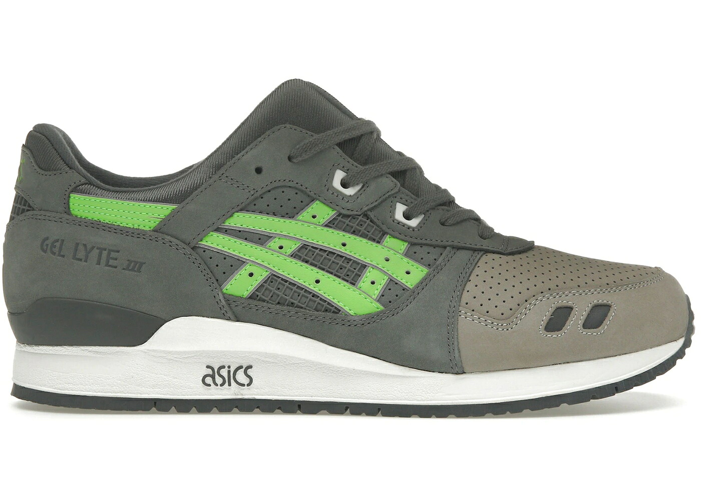 アシックス ゲルライト 緑 グリーン 灰色 グレー スニーカー メンズ ASICS GEL-LYTE III RONNIE FIEG SUPER GREEN / GREY GREEN