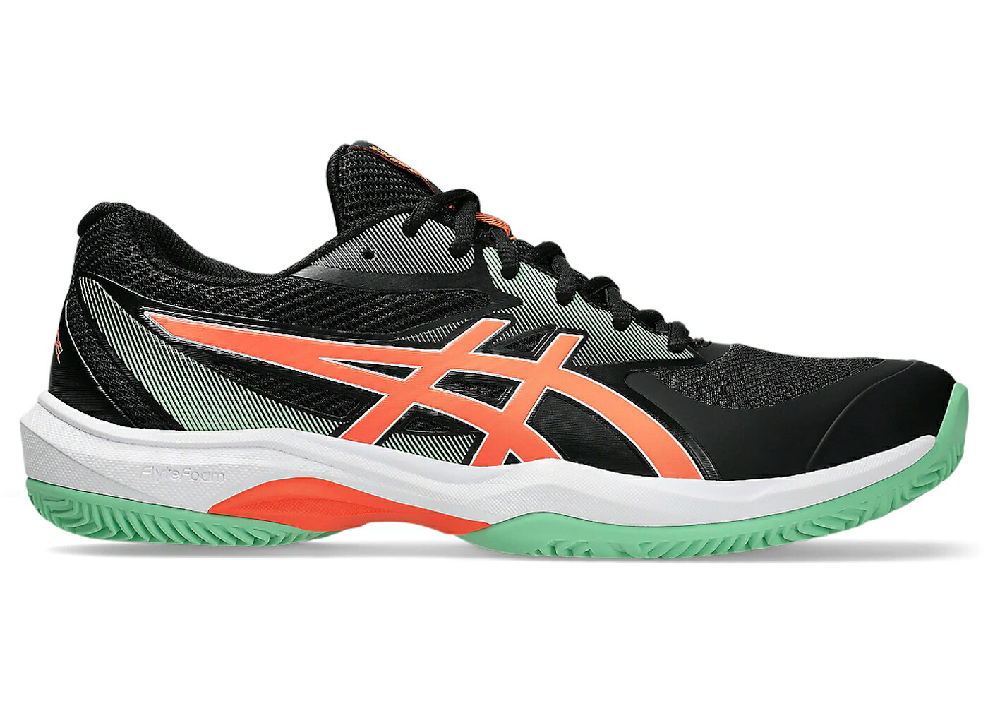 アシックス ゲーム 黒色 ブラック スニーカー メンズ ASICS GAME FF PADEL BLACK VIVID CORAL / BLACK VIVID CORAL