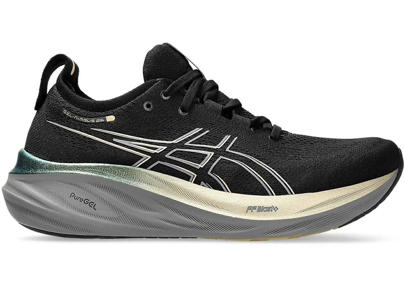 アシックス プラチナム 黒いこと 黒いこと スニーカー メンズ ASICS GEL-NIMBUS 26 PLATINUM BLACK CHAMPAGNE / BLACK CHAMPAGNE