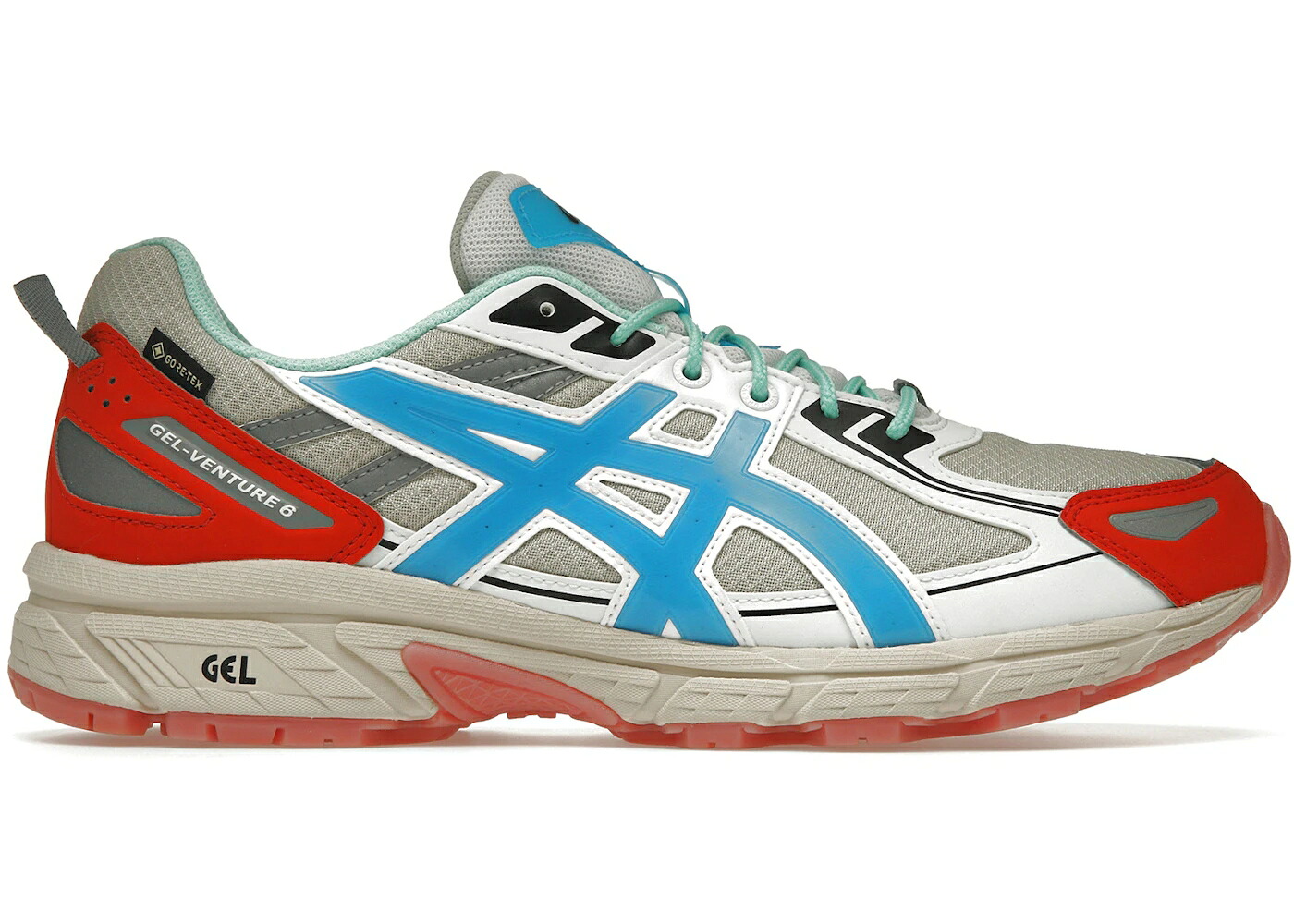 アシックス 白色 ホワイト 青色 ブルー スニーカー メンズ ASICS GEL-VENTURE 6 GTX ATMOS WHITE / WHITE ELECTRIC BLUE|スニケス