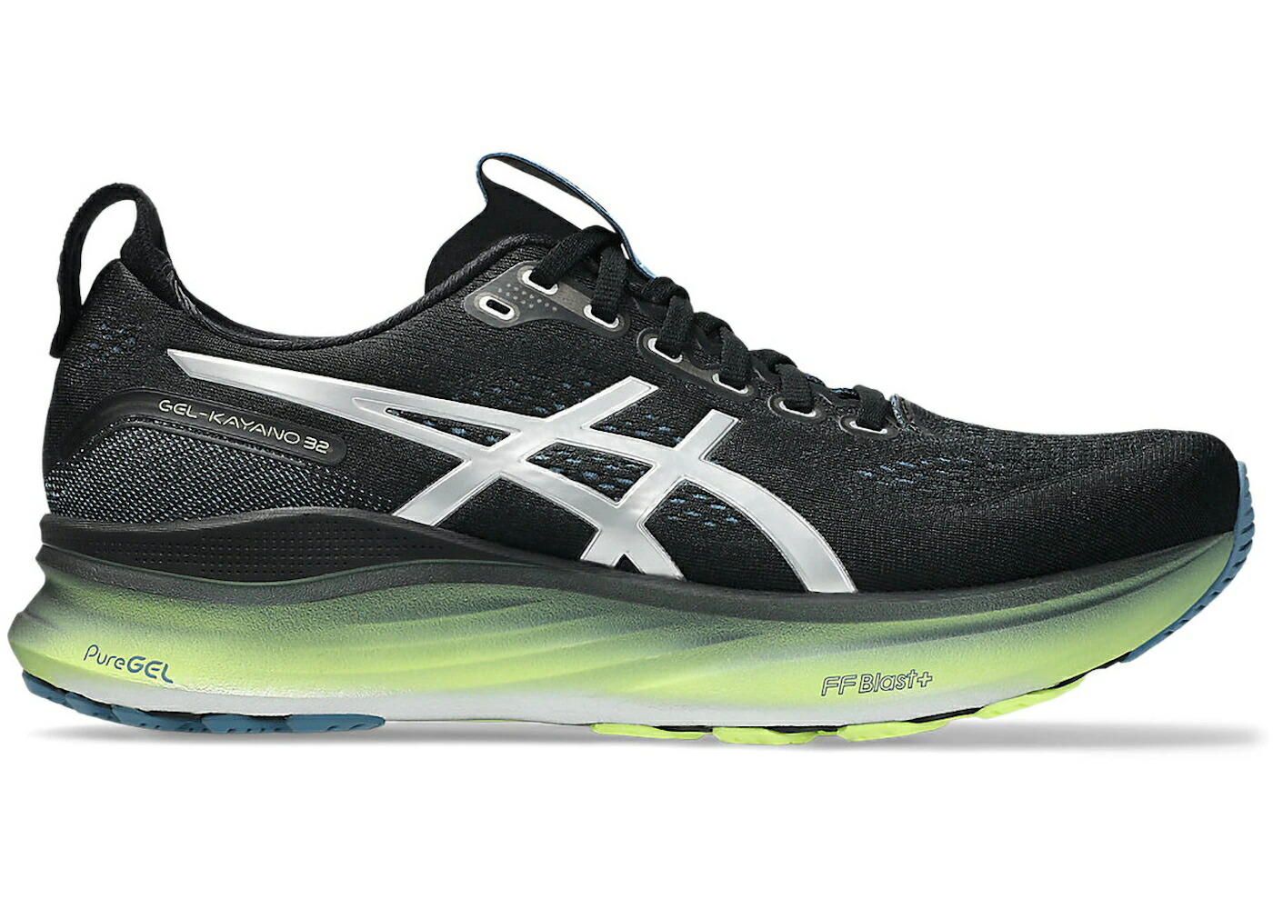 アシックス 黒色 ブラック ライム スニーカー メンズ ASICS GEL-KAYANO 32 LUXE BLACK LIME / LUXE BLACK