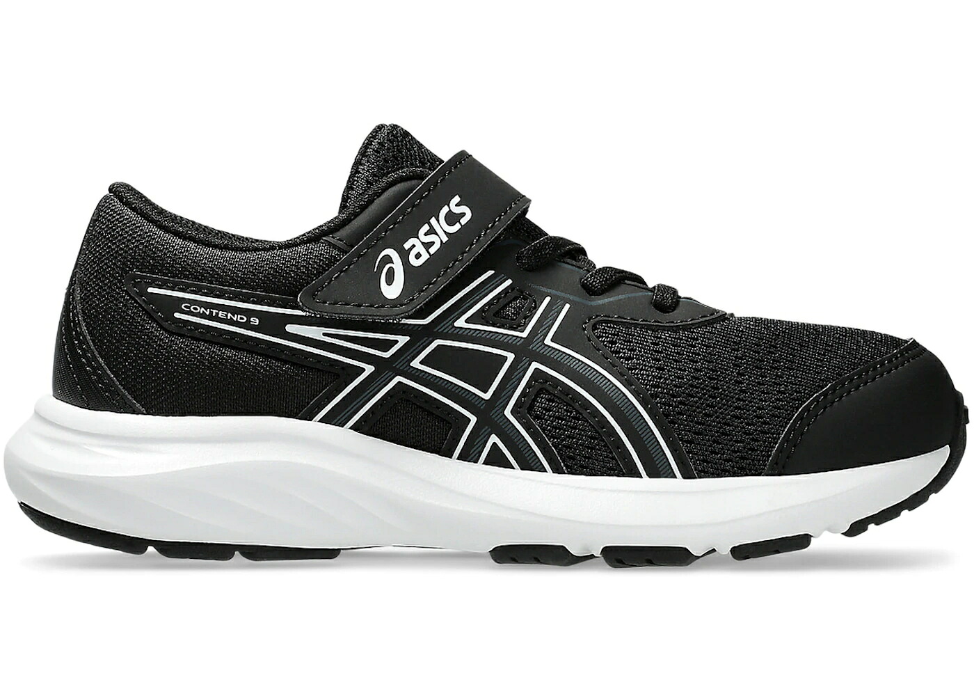 アシックス 黒色 ブラック 白色 ホワイト ジュニア キッズ ASICS CONTEND 9 BLACK WHITE (PS) / BLACK WHITE ベビー マタニティ スニーカー｜スニケス