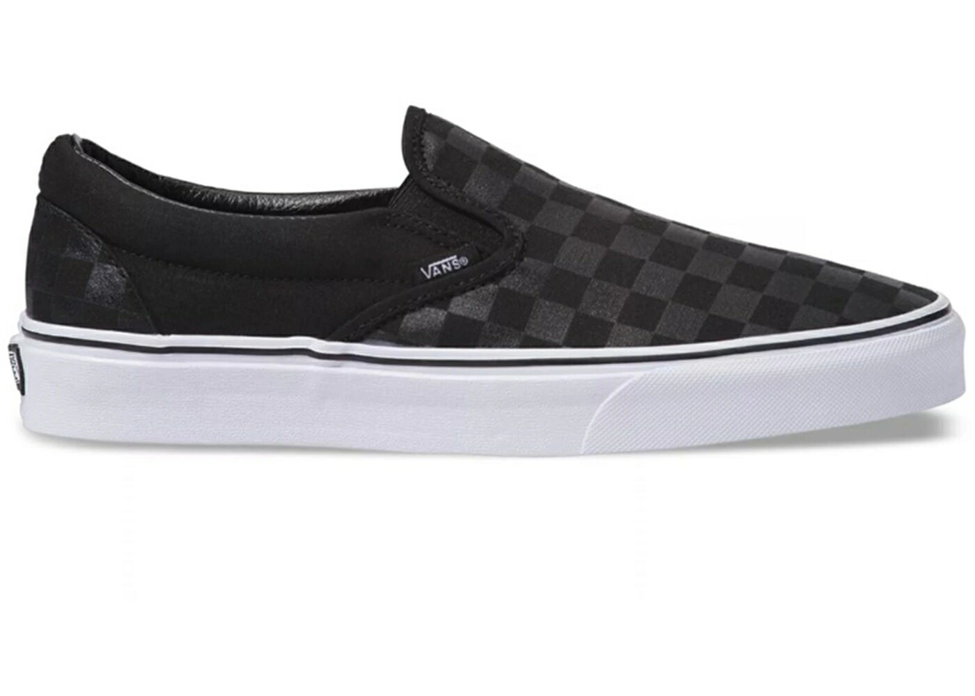 ヴァンズ バンズ クラシック スリッポン 黒色 ブラック チャコール スニーカー メンズ VANS CLASSIC SLIP-ON CHECKERBOARD BLACK CHARCOAL / BLACK BLACK