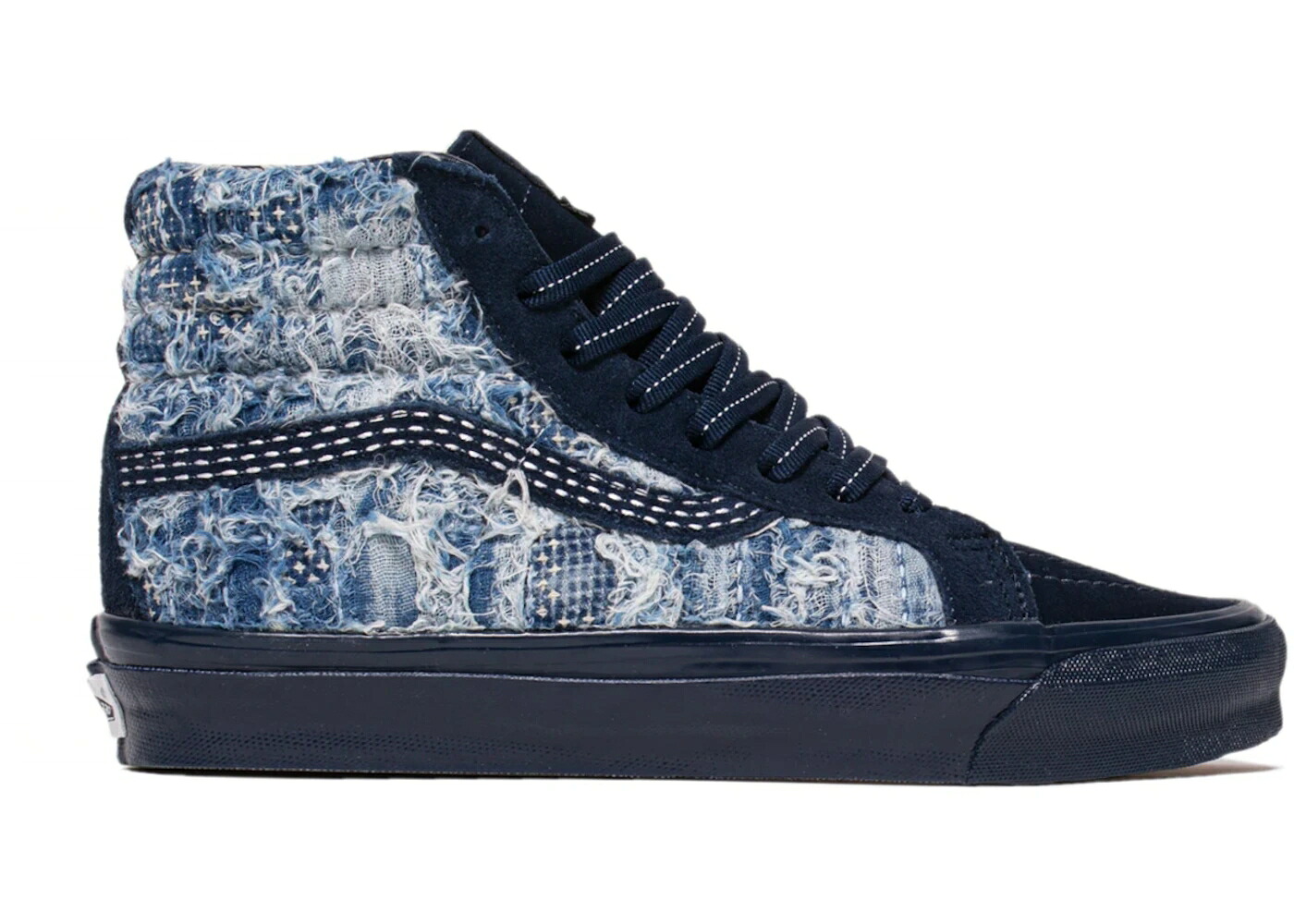 ヴァンズ バンズ 雄捻子 滑るご機嫌 藍色 インディゴ スニーカー メンズ VANS VAULT SK8-HI FDMTL (2021) / INDIGO DISTRESSED