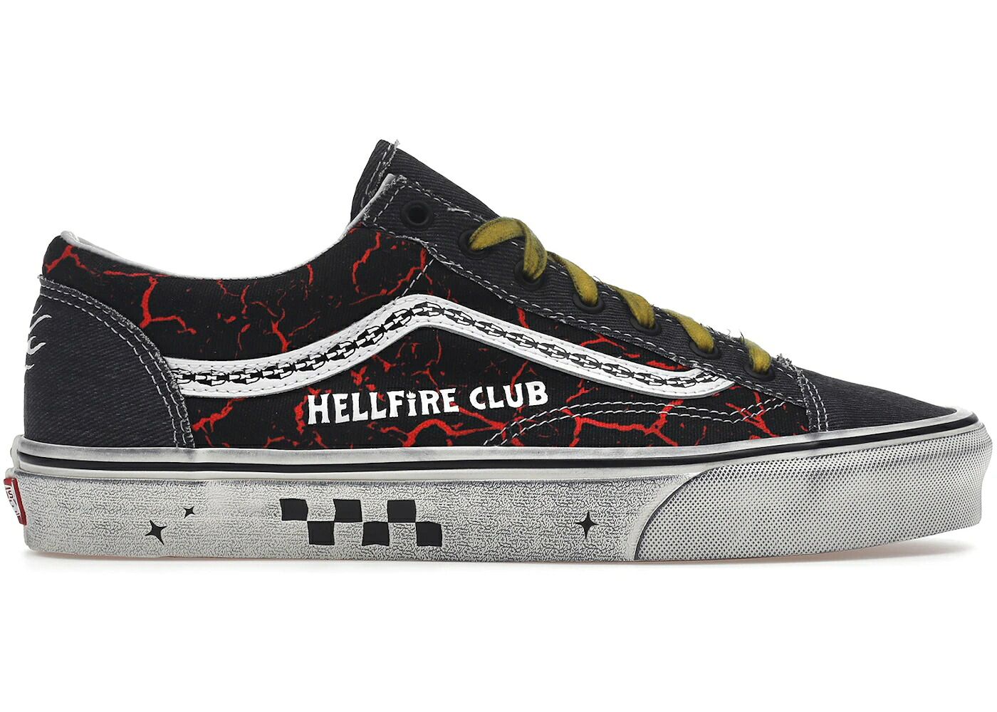 ヴァンズ バンズ 黒いこと 黒いこと 赤 赤いこと 黄味がかった 黄色 スニーカー メンズ VANS STYLE 36 STRANGER THINGS / BLACK RED YELLOW