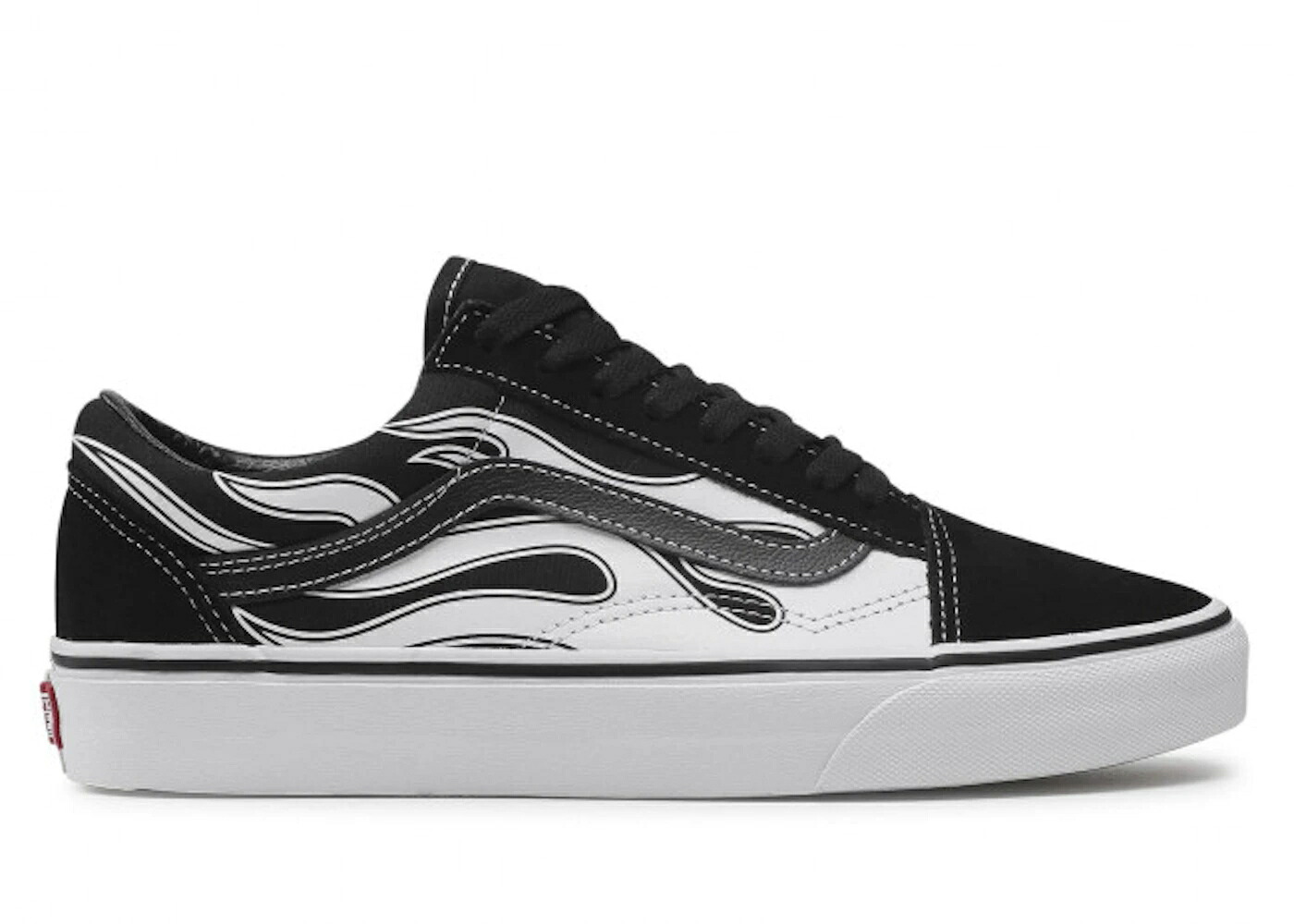 ヴァンズ バンズ 白色 ホワイト 黒色 ブラック オールドスクール スニーカー メンズ VANS OLD SKOOL WHITE FLAME / BLACK WHITE|スニケス