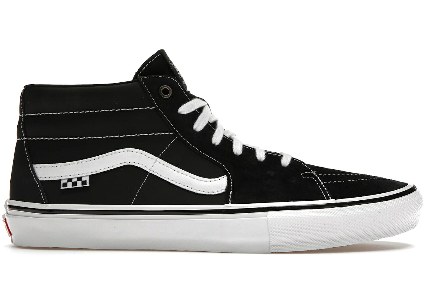 ヴァンズ バンズ スケート ミッド 黒色 ブラック 白色 ホワイト レザー スニーカー メンズ VANS SKATE GROSSO MID BLACK WHITE / BLACK WHITE EMO LEATHER