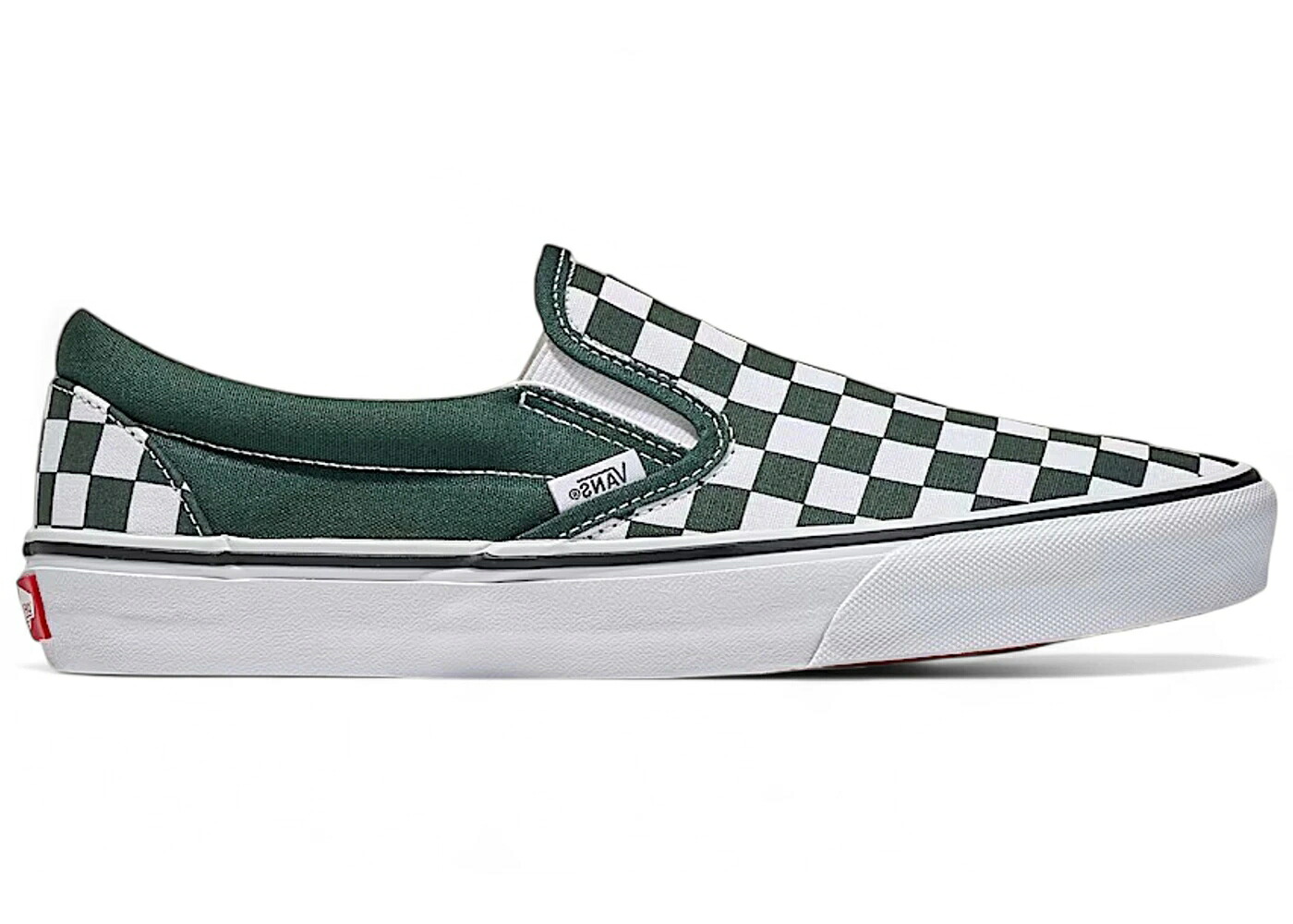 ヴァンズ バンズ クラシック スリッポン 緑 グリーン 白色 ホワイト スニーカー メンズ VANS CLASSIC SLIP-ON CHECKERBOARD SCARAB GREEN WHITE / SCARAB GREEN WHITE|スニケス