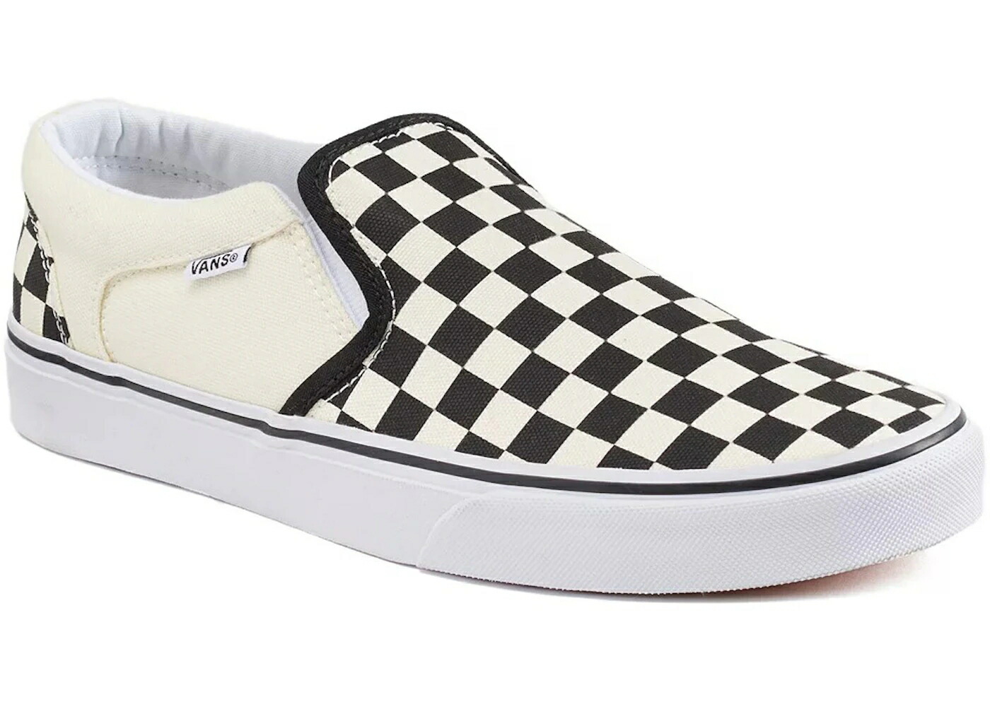 ヴァンズ バンズ スリッポン 黒色 ブラック スニーカー メンズ VANS ASHER SLIP-ON CHECKERBOARD / SAIL BLACK