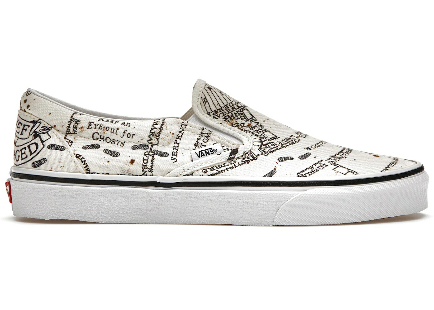 ヴァンズ バンズ スリッポン 古典派音楽 白いこと 白いこと MARAUDER\u0027S スニーカー メンズ VANS SLIP-ON HARRY POTTER MAP / MARAUDERS MAP CLASSIC WHITE