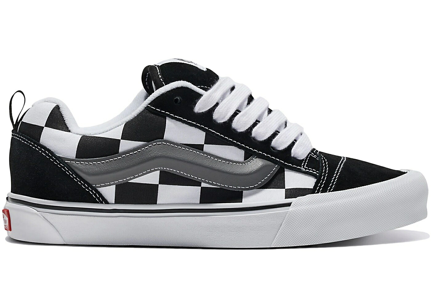 ヴァンズ バンズ メガ 黒色 ブラック 白色 ホワイト スニーカー メンズ VANS KNU SKOOL MEGA CHECK BLACK / MEGA CHECK BLACK WHITE