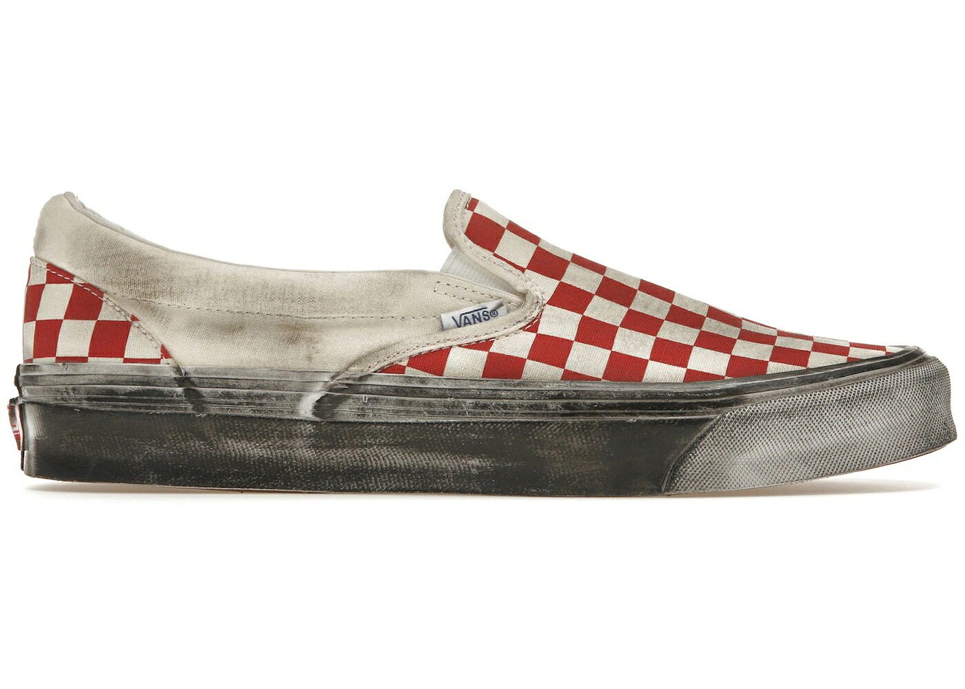 ヴァンズ バンズ 雄捻子 古典派音楽 スリッポン 赤 赤いこと 白いこと 白いこと スニーカー メンズ VANS VAULT UA OG CLASSIC SLIP-ON LX STRESSED RED CHECKERBOARD / RED WHITE