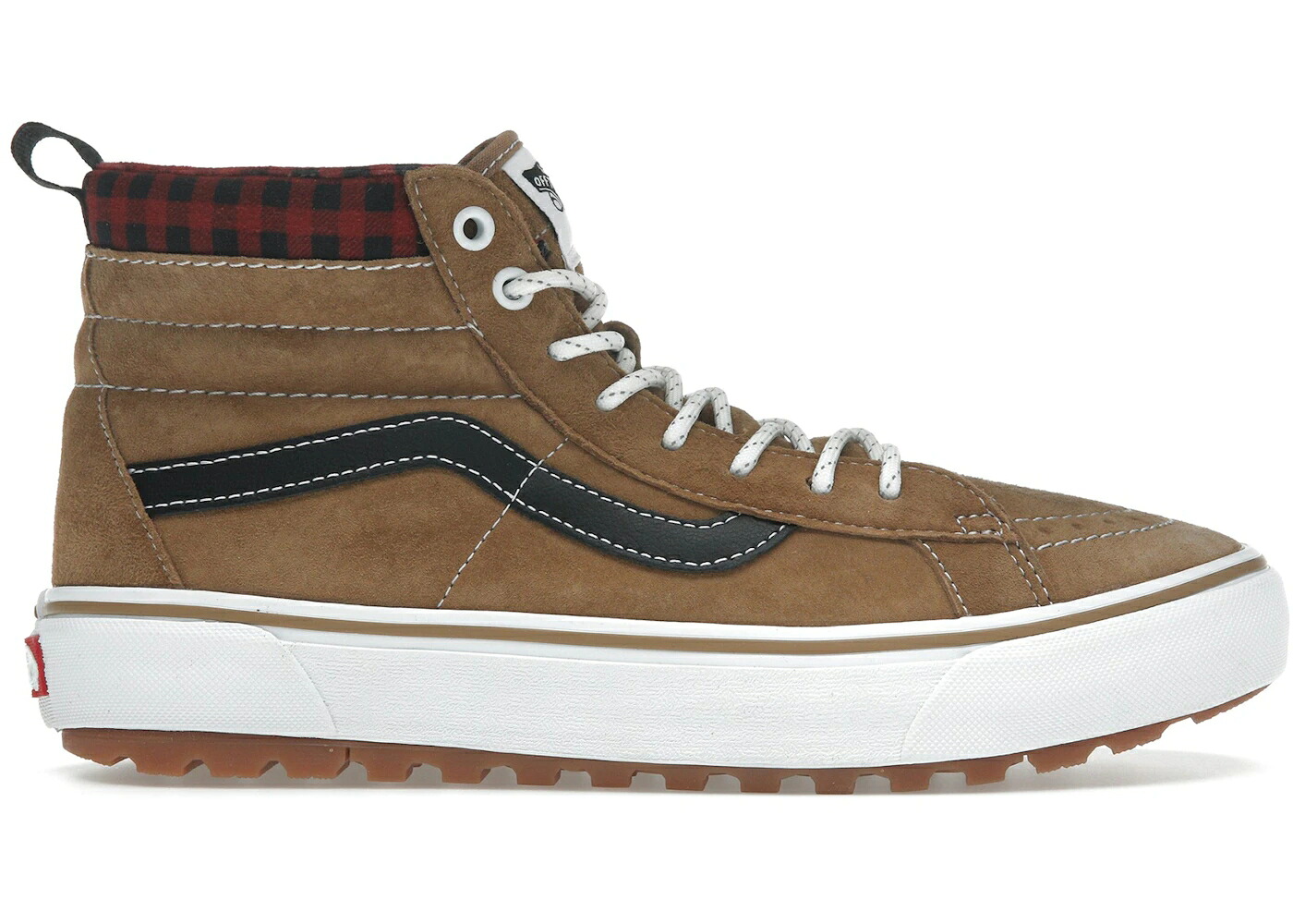 ヴァンズ バンズ スケートハイ 茶色 ブラウン 赤 レッド 黒色 ブラック スニーカー メンズ VANS SK8-HI MTE-1 PLAID BROWN RED / PLAID BROWN BLACK