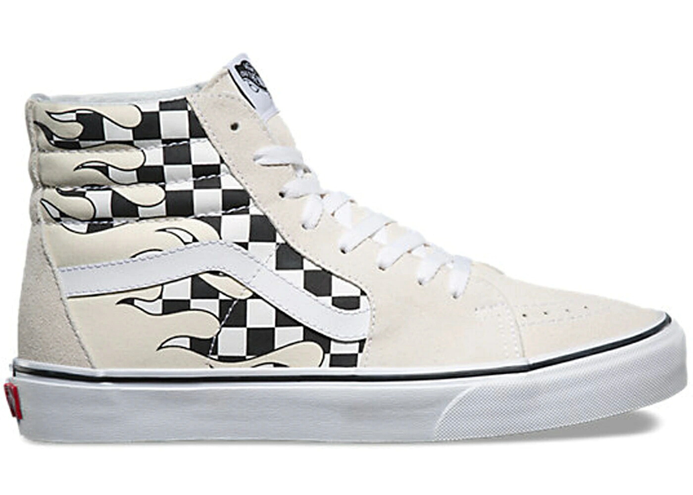 ヴァンズ バンズ スケートハイ 白色 ホワイト クラシック スニーカー メンズ VANS SK8-HI CHECKERBOARD FLAME WHITE / CLASSIC WHITE TRUE WHITE