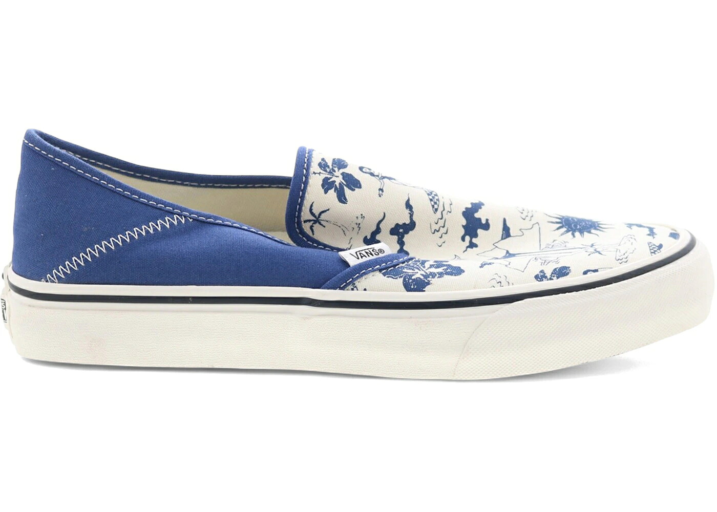 ヴァンズ バンズ スリッポン 紺色 ネイビー スニーカー メンズ VANS SLIP-ON SF FUNNY PRINTING TRUE NAVY / TRUE NAVY|スニケス