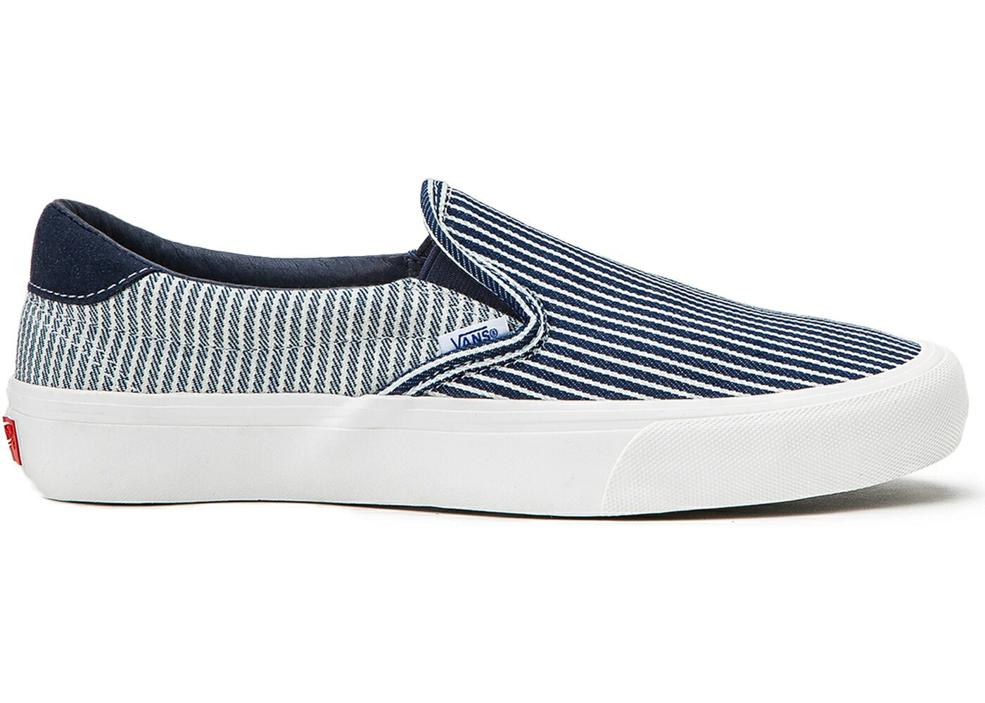 ヴァンズ バンズ スリッポン 紺色 ネイビー 白色 ホワイト スニーカー メンズ VANS SLIP-ON MOUNT VERNON MILLS / NAVY WHITE