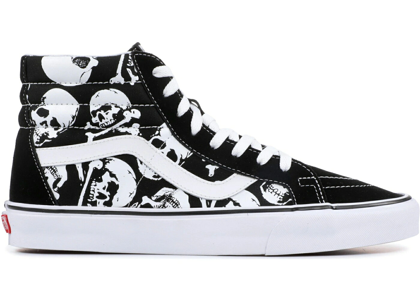 ヴァンズ バンズ スケートハイ 黒色 ブラック 白色 ホワイト スニーカー メンズ VANS SK8-HI SKULLS BLACK WHITE (2018) / BLACK TRUE WHITE｜スニケス