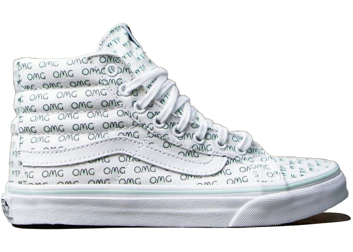 ヴァンズ バンズ 滑るご機嫌 か細い 白いこと 白いこと WOMEN\u0027S スニーカー レディース VANS SK8-HI SLIM SAYINGS OMG WHITE (WOMEN\u0027S) /
