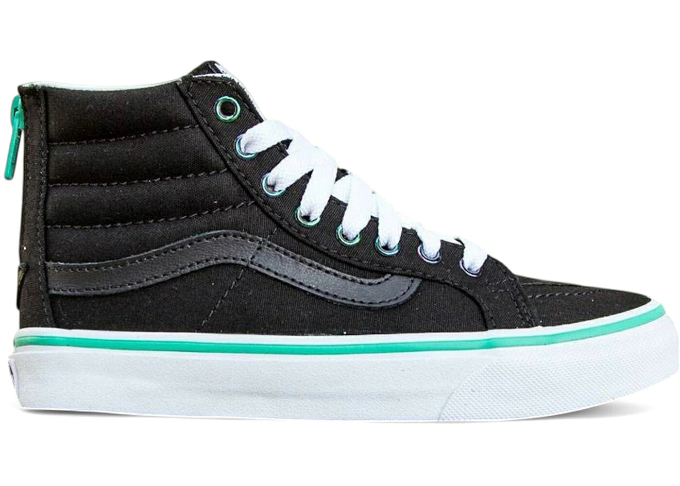 ヴァンズ バンズ 滑るご機嫌 か細い 黒いこと 黒いこと WOMEN\u0027S スニーカー レディース VANS SK8-HI SLIM ZIP IRIDESCENT EYELETS BLACK (WOMEN\u0027S) /