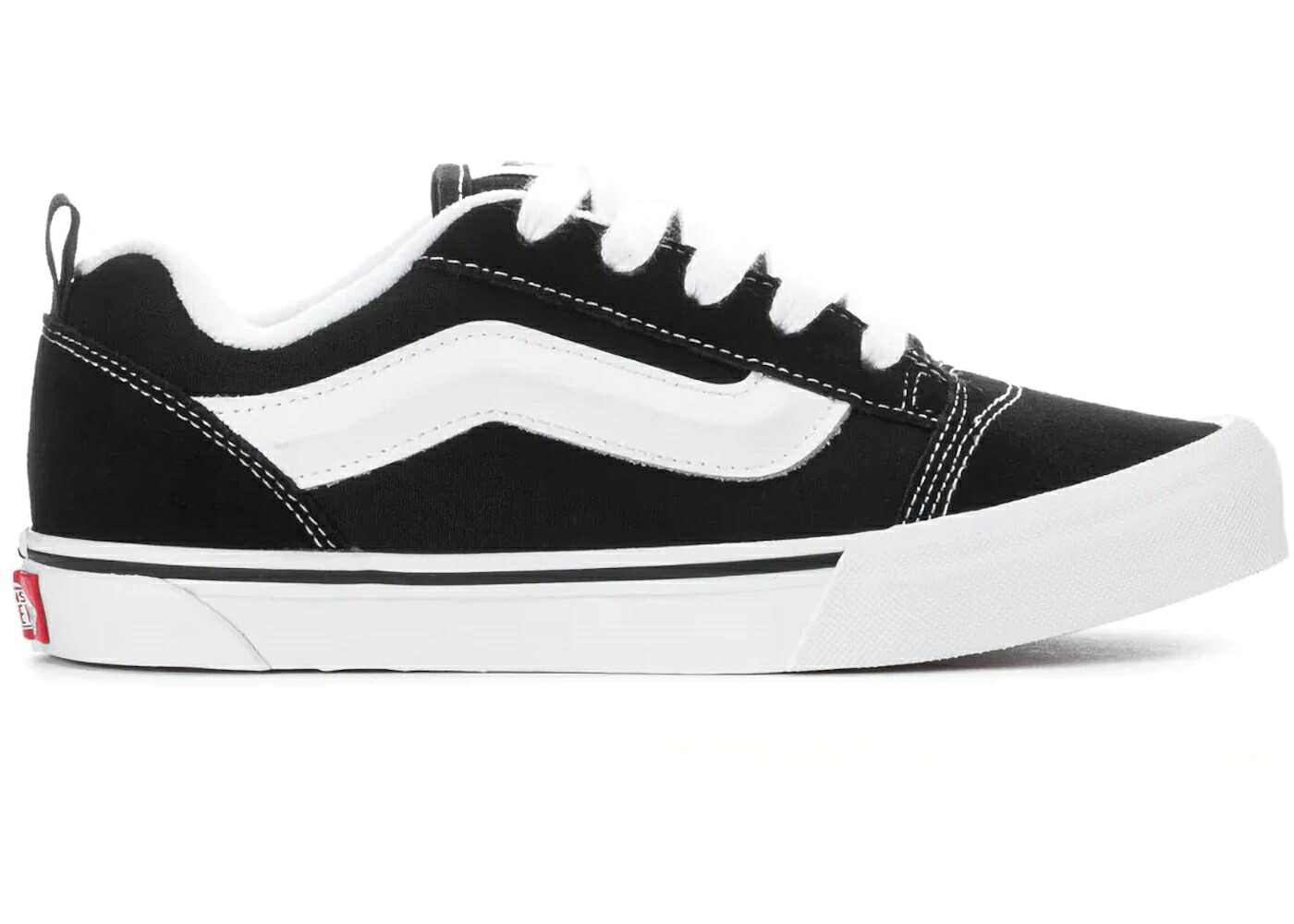 ヴァンズ バンズ 黒色 ブラック 白色 ホワイト ジュニア キッズ VANS KNU SKOOL BLACK TRUE WHITE (YOUTH) / BLACK TRUE WHITE ベビー マタニティ スニーカー｜スニケス